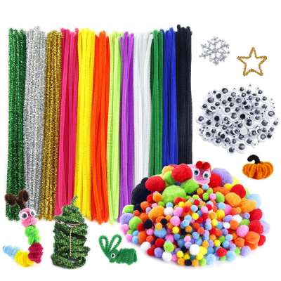 8mm Multi colorful Pompoms Chenille Stems Pipe Cleaners for Party Supplies Handmade Diy Art Craft